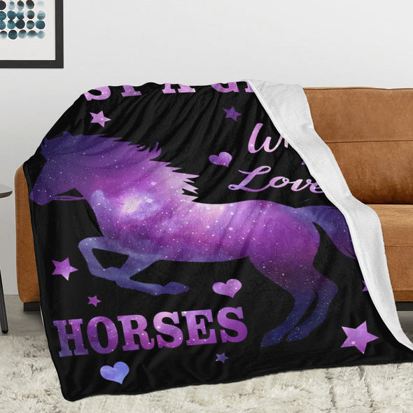 Horse Blanket Gift for Women Girl Who Loves Horses for Sofa Couch Bed Room Birthday Decor Bed Travel