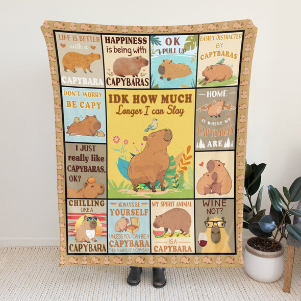 Capybara Pattern Blanket Fleece Throw Blanket Super Soft Warm Gifts for Baby Girls Boys Kids Mom Grandma Room Decor