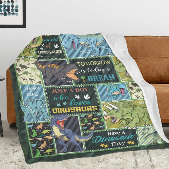Dinosaur Blanket for Boys Kids Soft Flannel Blanket for Children's Toys are Suitable for Beds, Sofas and School Lunch Break-2-hml Balnket