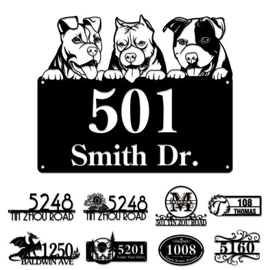 Custom Metal House Door Numbers Personalized Street Address Signs Mailbox Plaque for Outside Garden Housewarming Gift