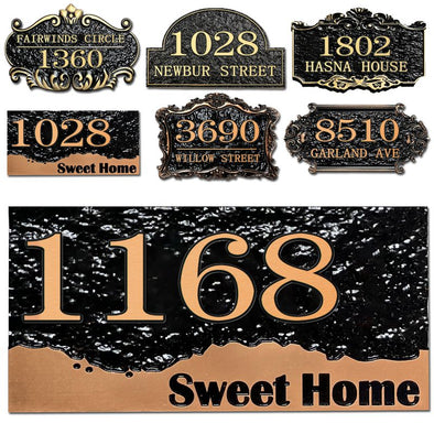 House Address Signs Custom Personalized Vintage Address Plaque with Number Street Name for Yard Garden Apartment-Antique Copper