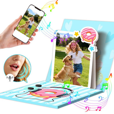 Custom Musical Greeting Cards with Personalized Photo Music Christmas Birthdays Valentine's Day and Weddings Gift for Family Friends and Couples