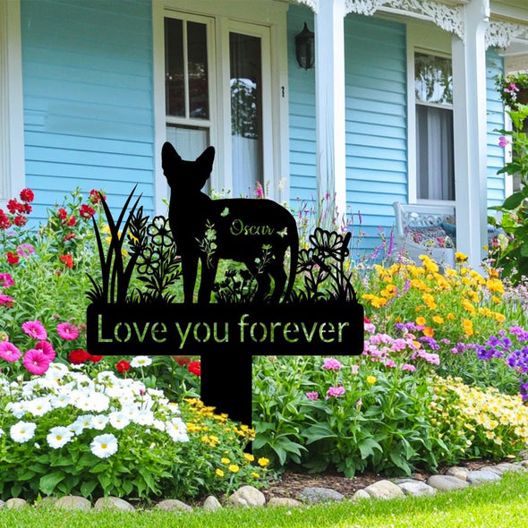 Custom Metal Pet Grave Markers Personalized Dog Breed Memorial Stake Tombstone for Garden Yard Graveside Pet Loss Gifts