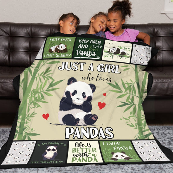 Panda Pattern Blanket Fleece Throw Blanket Super Soft Warm Gifts for Baby Girls Boys Kids Mom Grandma Room Decor
