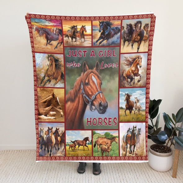 Horse Blanket Gift for Women Girl Who Loves Horses for Sofa Couch Bed Room Birthday Decor Bed Travel