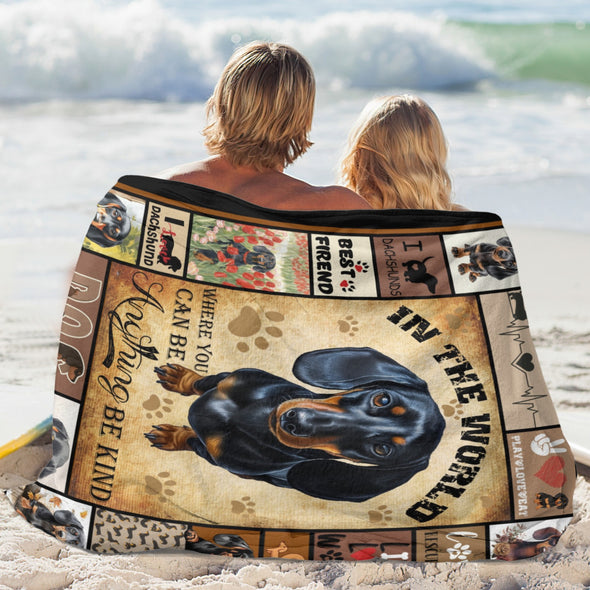 Dachshund Pattern Blanket Fleece Throw Blanket Super Soft Warm Gifts for Baby Girls Boys Kids Mom Grandma Room Decor