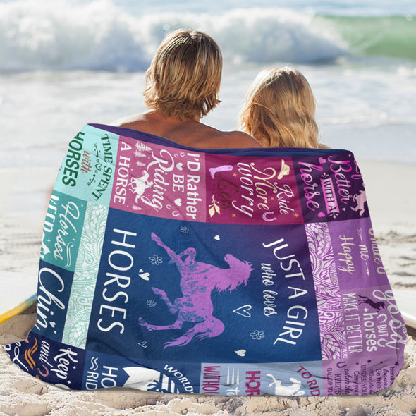 Horse Blanket Gift for Women Girl Who Loves Horses for Sofa Couch Bed Room Birthday Decor Bed Travel