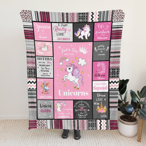 Unicorn Throw Blanket Super Soft Warm Cozy Fuzzy Plush Blanket Gifts for Girls Boys Kids Room Decor