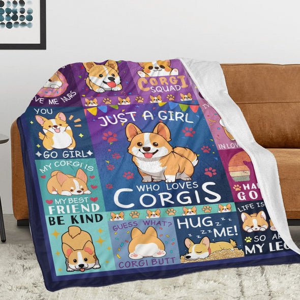 Corgi Blanket Fleece Throw Blanket Super Soft Warm Gifts for Baby Girls Boys Kids Mom Grandma Room Decor