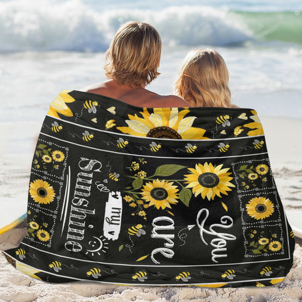 Sunflower Blanket Fleece Throw Blanket Super Soft Warm Gifts for Baby Girls Boys Kids Mom Grandma Room Decor