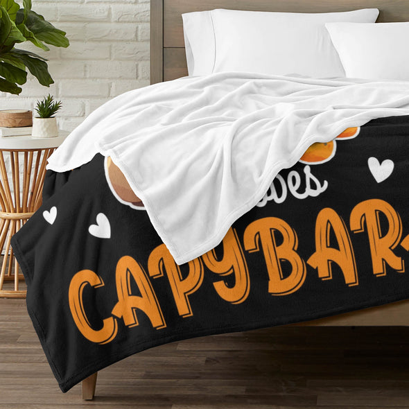 Capybara Pattern Blanket Fleece Throw Blanket Super Soft Warm Gifts for Baby Girls Boys Kids Mom Grandma Room Decor