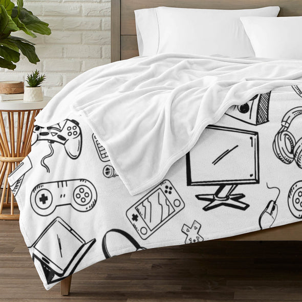 Gamer Blanket Fleece Throw Blanket Super Soft Warm Gifts for Baby Girls Boys Kids Mom Grandma Room Decor