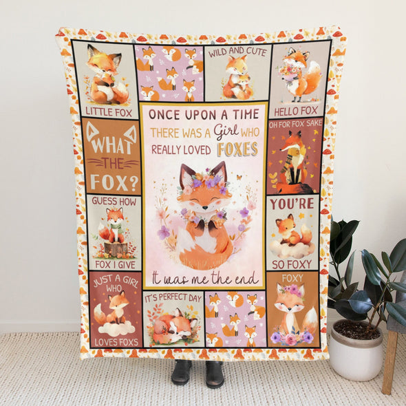 Fox Pattern Blanket Fleece Throw Blanket Super Soft Warm Gifts for Baby Girls Boys Kids Mom Grandma Room Decor