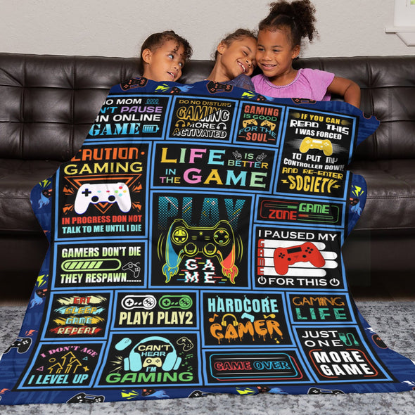 Gamer Blanket Fleece Throw Blanket Super Soft Warm Gifts for Baby Girls Boys Kids Mom Grandma Room Decor
