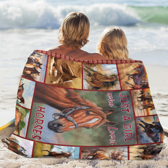 Horse Blanket Gift for Women Girl Who Loves Horses for Sofa Couch Bed Room Birthday Decor Bed Travel