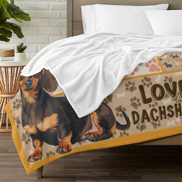 Dachshund Pattern Blanket Fleece Throw Blanket Super Soft Warm Gifts for Baby Girls Boys Kids Mom Grandma Room Decor