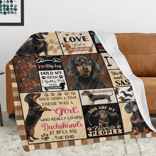 Dachshund Pattern Blanket Fleece Throw Blanket Super Soft Warm Gifts for Baby Girls Boys Kids Mom Grandma Room Decor