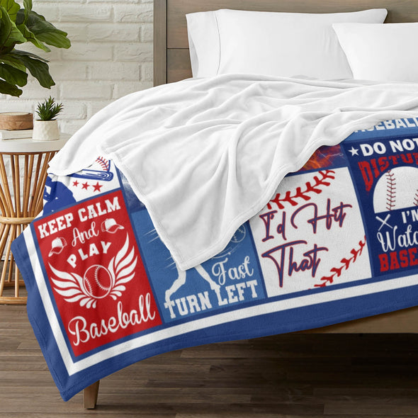 Baseball Pattern Blanket Fleece Throw Blanket Super Soft Warm Gifts for Baby Girls Boys Kids Mom Grandma Room Decor