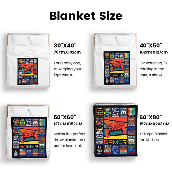 Gamer Blanket Fleece Throw Blanket Super Soft Warm Gifts for Baby Girls Boys Kids Mom Grandma Room Decor
