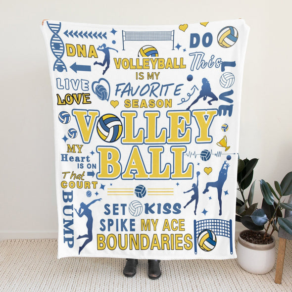 Volleyball Pattern Blanket Fleece Throw Blanket Super Soft Warm Gifts for Baby Girls Boys Kids Mom Grandma Room Decor