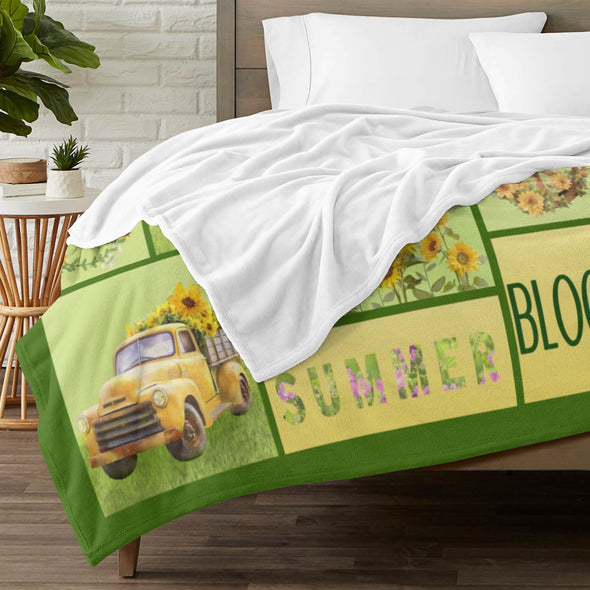 Sunflower Blanket Fleece Throw Blanket Super Soft Warm Gifts for Baby Girls Boys Kids Mom Grandma Room Decor