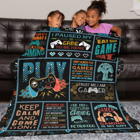 Gamer Blanket Fleece Throw Blanket Super Soft Warm Gifts for Baby Girls Boys Kids Mom Grandma Room Decor