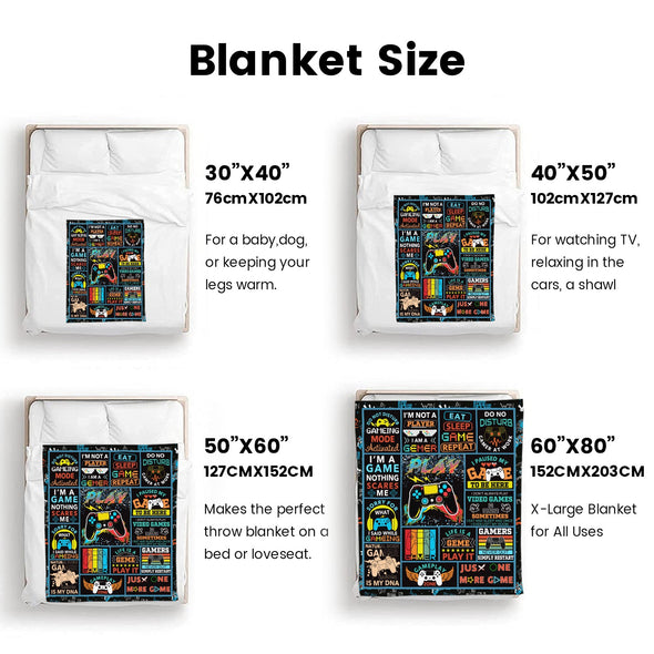 Gamer Blanket Fleece Throw Blanket Super Soft Warm Gifts for Baby Girls Boys Kids Mom Grandma Room Decor