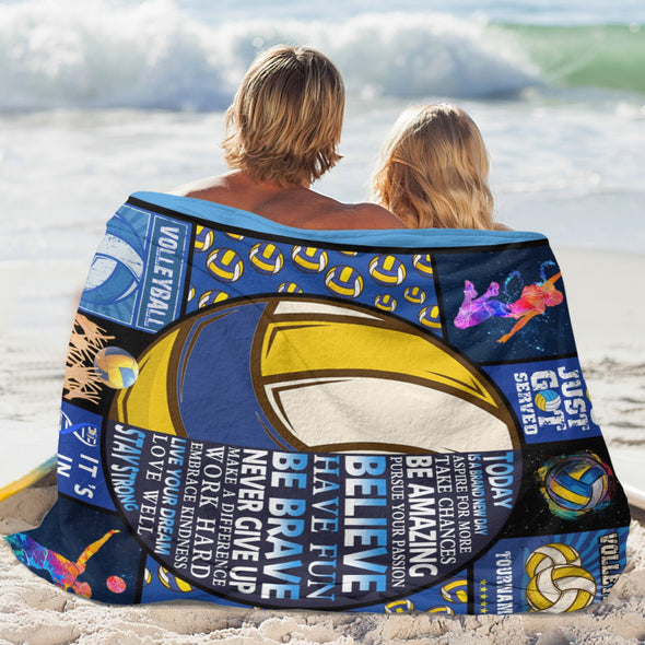 Volleyball Pattern Blanket Fleece Throw Blanket Super Soft Warm Gifts for Baby Girls Boys Kids Mom Grandma Room Decor