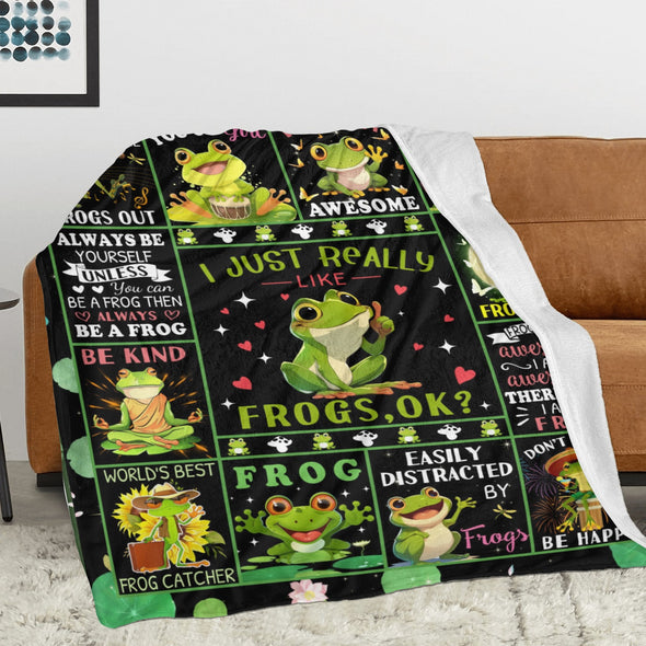 Frog Pattern Blanket Fleece Throw Blanket Super Soft Warm Gifts for Baby Girls Boys Kids Mom Grandma Room Decor