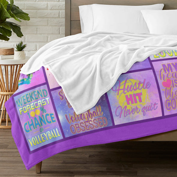 Volleyball Pattern Blanket Fleece Throw Blanket Super Soft Warm Gifts for Baby Girls Boys Kids Mom Grandma Room Decor