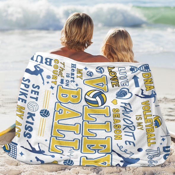 Volleyball Pattern Blanket Fleece Throw Blanket Super Soft Warm Gifts for Baby Girls Boys Kids Mom Grandma Room Decor