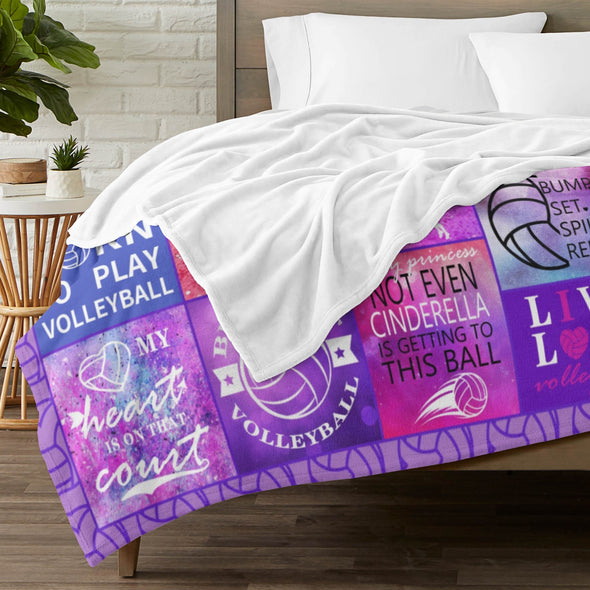 Volleyball Pattern Blanket Fleece Throw Blanket Super Soft Warm Gifts for Baby Girls Boys Kids Mom Grandma Room Decor