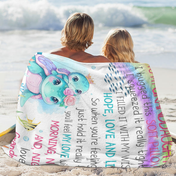 Turtle Pattern Blanket Fleece Throw Blanket Super Soft Warm Gifts for Baby Girls Boys Kids Mom Grandma Room Decor