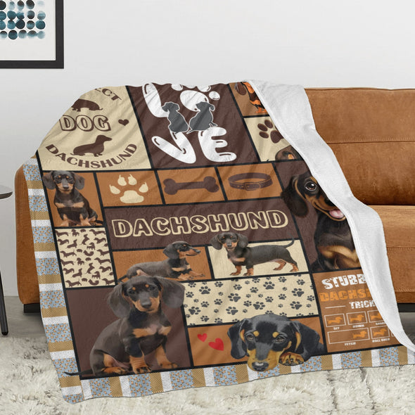 Dachshund Pattern Blanket Fleece Throw Blanket Super Soft Warm Gifts for Baby Girls Boys Kids Mom Grandma Room Decor
