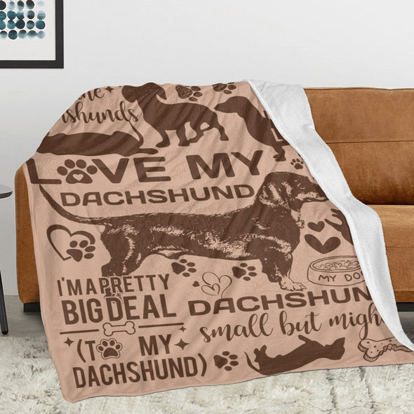 Dachshund Pattern Blanket Fleece Throw Blanket Super Soft Warm Gifts for Baby Girls Boys Kids Mom Grandma Room Decor