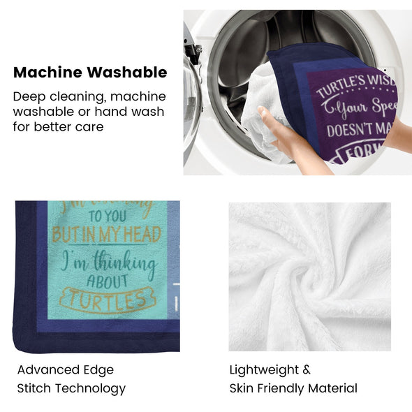 Turtle Pattern Blanket Fleece Throw Blanket Super Soft Warm Gifts for Baby Girls Boys Kids Mom Grandma Room Decor