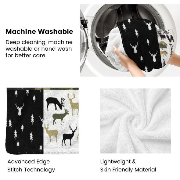 Deer Pattern Blanket Fleece Throw Blanket Super Soft Warm Gifts for Baby Girls Boys Kids Mom Grandma Room Decor