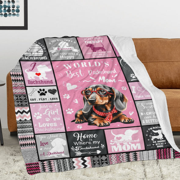 Dachshund Pattern Blanket Fleece Throw Blanket Super Soft Warm Gifts for Baby Girls Boys Kids Mom Grandma Room Decor