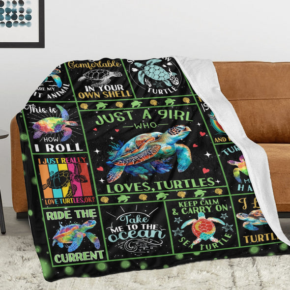 Turtle Pattern Blanket Fleece Throw Blanket Super Soft Warm Gifts for Baby Girls Boys Kids Mom Grandma Room Decor