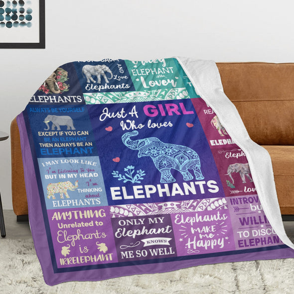 Elephant Blanket Fleece Throw Blanket Super Soft Warm Gifts for Girls Boys Kids Room Decor