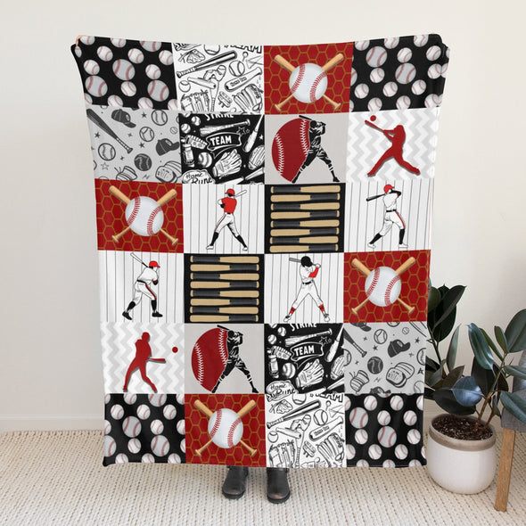 Baseball Pattern Blanket Fleece Throw Blanket Super Soft Warm Gifts for Baby Girls Boys Kids Mom Grandma Room Decor
