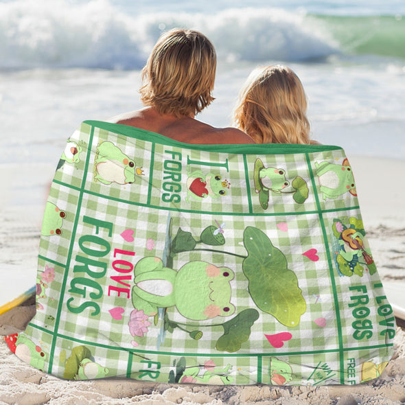 Frog Pattern Blanket Fleece Throw Blanket Super Soft Warm Gifts for Baby Girls Boys Kids Mom Grandma Room Decor