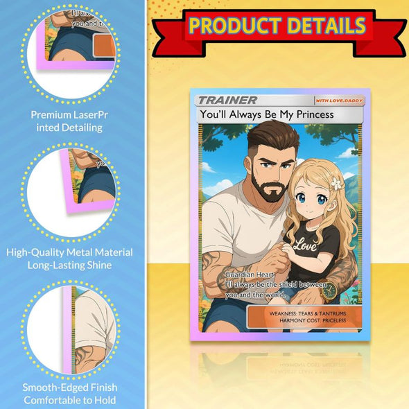 Personalized Poke Card with Photo Name Text Custom Poke Portriat Card Customized Trainer or Character Cards for Birthday