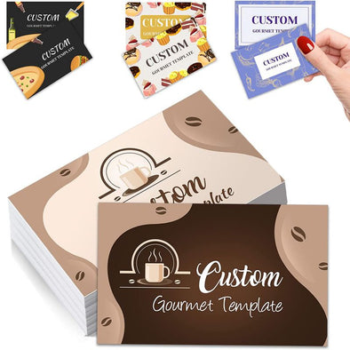 Custom Business Cards 100Pcs, Personalized Gourmet Business Cards with Logo Picture
