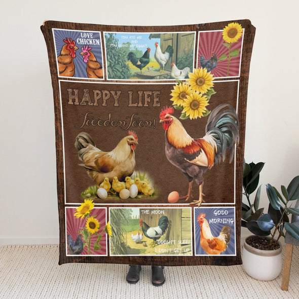 Chicken Pattern Blanket Fleece Throw Blanket Super Soft Warm Gifts for Baby Girls Boys Kids Mom Grandma Room Decor