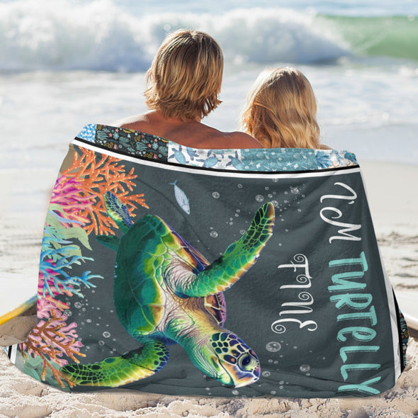 Turtle Pattern Blanket Fleece Throw Blanket Super Soft Warm Gifts for Baby Girls Boys Kids Mom Grandma Room Decor