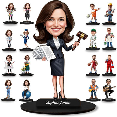 Personalized Miniature Figurines Custom Photo Cartoon Portrait Sculpture with Various Occupations Gifts for Birthday Christmas