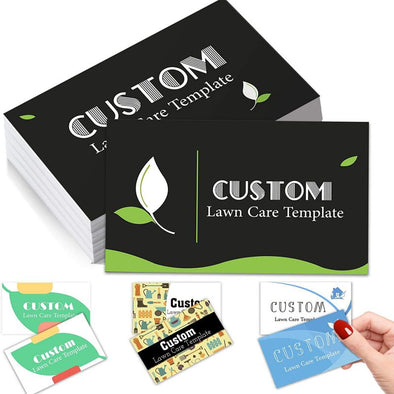Custom Business Cards 100Pcs, Personalized Lawn Care Business Cards with Logo Picture