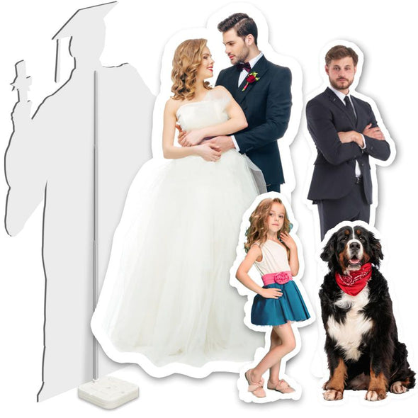 Custom Life Size Cardboard Cutout Personalized Picture Card Board Cut Outs for Wedding, Graduation, Birthday, Christmas, Anniversary 1-6 ft