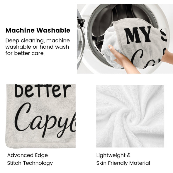 Capybara Pattern Blanket Fleece Throw Blanket Super Soft Warm Gifts for Baby Girls Boys Kids Mom Grandma Room Decor